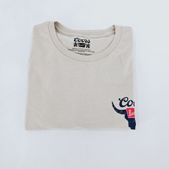 Coors Banquet Beer Rodeo Bull Horns Graphic Tee Men's Top - Picture 6 of 9